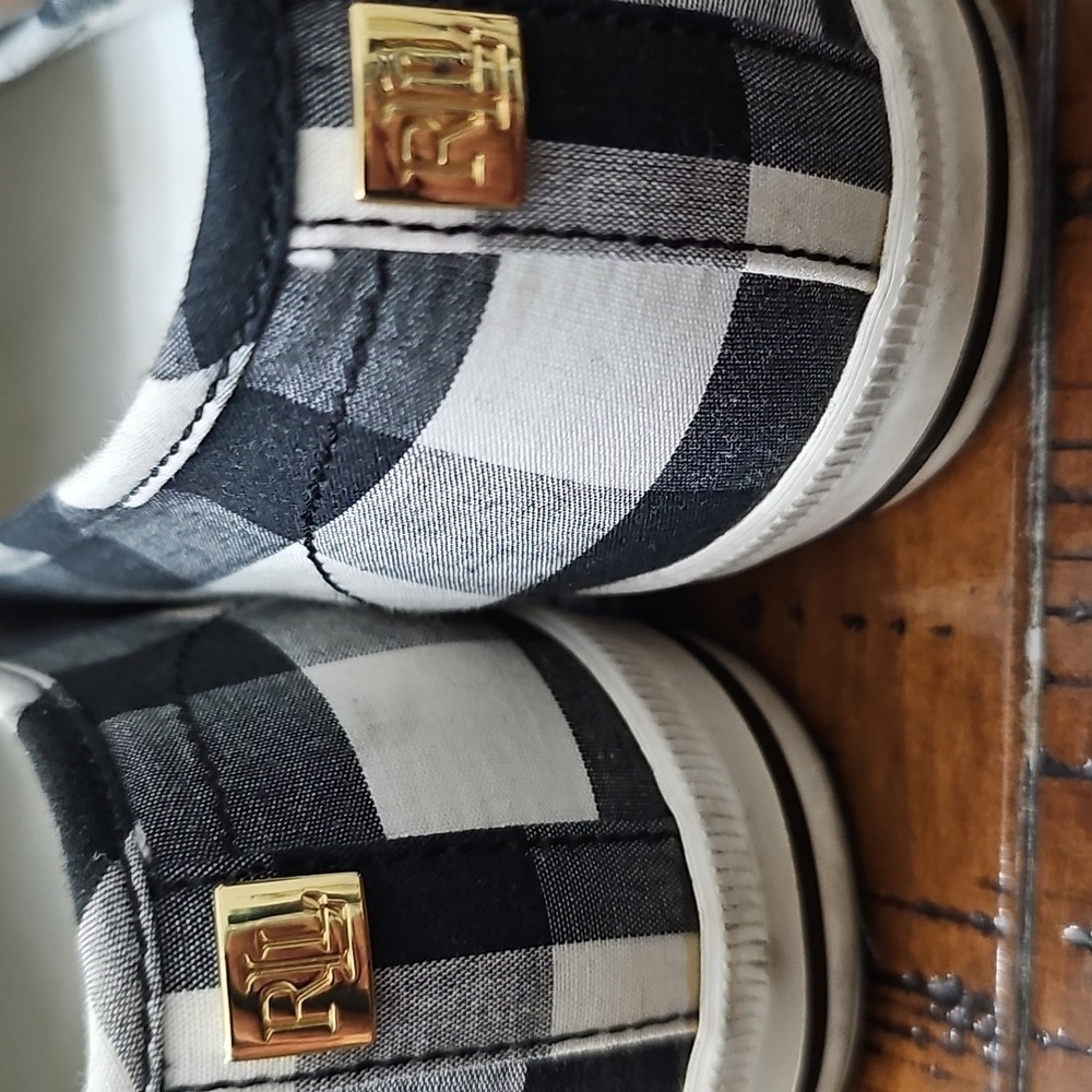 Ralph Lauren Womans Checkered Slip-On Sneakers - Picture 2 of 4